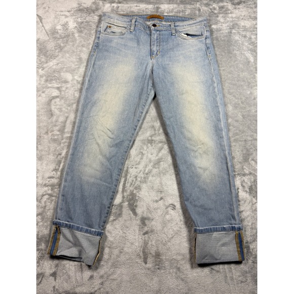 JOE'S‎ Jeans Womens Size 31 Light Wash Denim Cuffed Cropped Straight Jeans - Picture 1 of 10